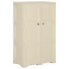 Armário de plástico 79x43x125 cm design de madeira branco nata