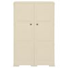 Armário de plástico 79x43x125 cm design de madeira branco nata - Image 2