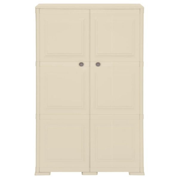 Armário de plástico 79x43x125 cm design de madeira branco nata - Image 2
