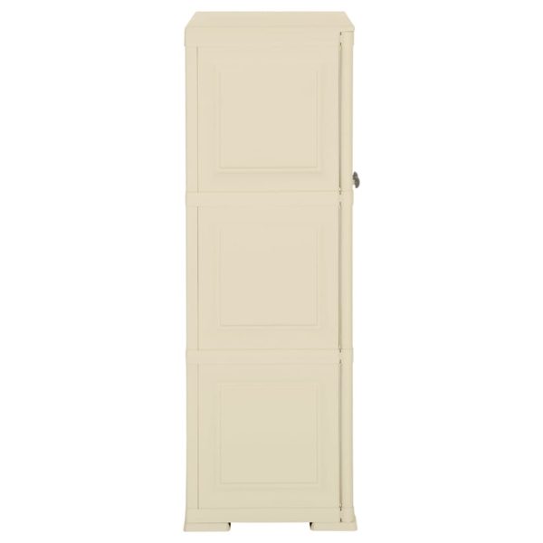 Armário de plástico 79x43x125 cm design de madeira branco nata - Image 3