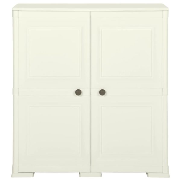 Armário de plástico 79x43x85,5cm design de madeira cor baunilha - Image 2
