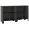 Armários arrumação 2pcs 72x36x82 cm metal e MDF cinzento - Image 2