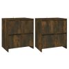 Aparadores 2 pcs 70x41x75 cm aglomerado carvalho fumado - Image 2
