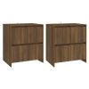 Aparadores 2 pcs 70x41x75 cm aglomerado carvalho castanho - Image 2