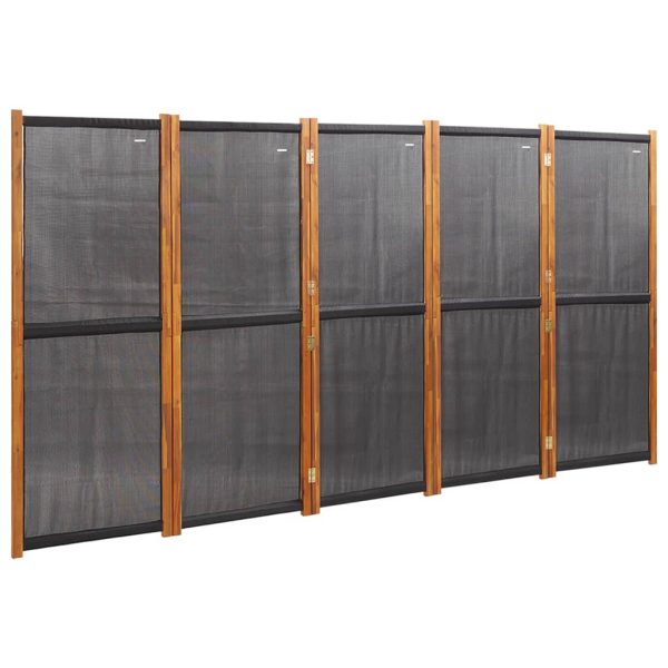 Divisória/biombo com 5 painéis 350x180 cm preto - Image 2