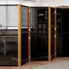 Divisória/biombo com 5 painéis 350x180 cm preto