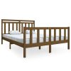 Estrutura cama king 150x200 cm madeira maciça castanho-mel - Image 2