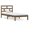Estrutura de cama 100x200 cm madeira pinho maciço castanho mel - Image 2
