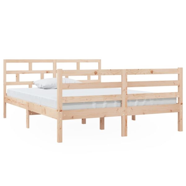 Estrutura de cama 140x190 cm madeira de pinho maciça - Image 2