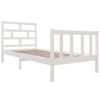 Estrutura de cama 90x200 cm madeira de pinho maciça branco - Image 3