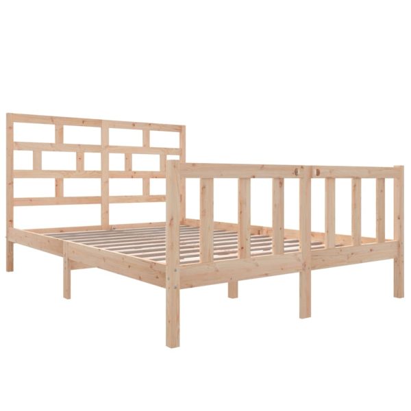 Estrutura de cama 160x200 cm madeira de pinho maciça - Image 3