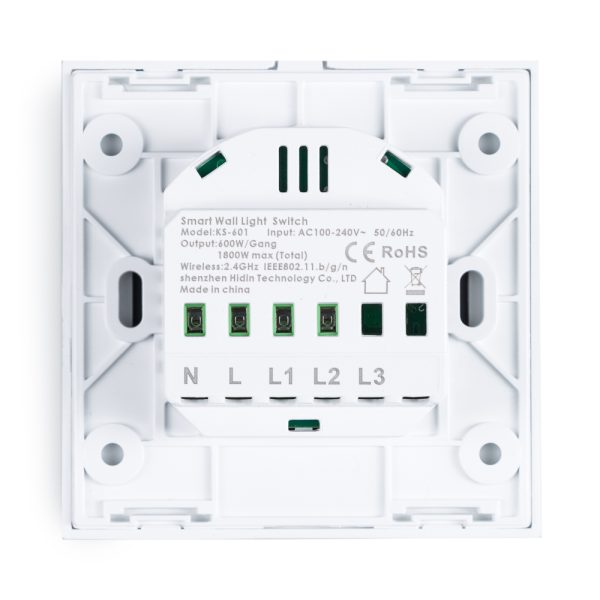 Interruptor Inteligente Tátil Vidro 2 Através da 1200W Compatível Google Home/Alexa [Hit-Ks-601-2] - Image 3