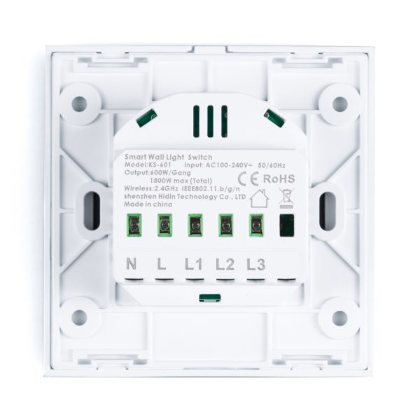 Interruptor Inteligente Tátil Vidro 3 Através da 1800W Compatível Google Home/Alexa [Hit-Ks-601-3] - Image 3