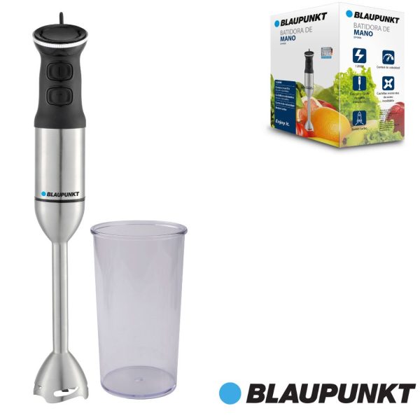 BATIDORA DE VARILLA BLAUPUNKT 1200W ACERO INOX - SEL.VELOC. Y VASO - BOTON TURBO