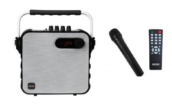 ALTAVOZ DAEWOO BLUETOOTH/RADIO FM  KARAOKE CON MICROFONO Y BAT.REC
