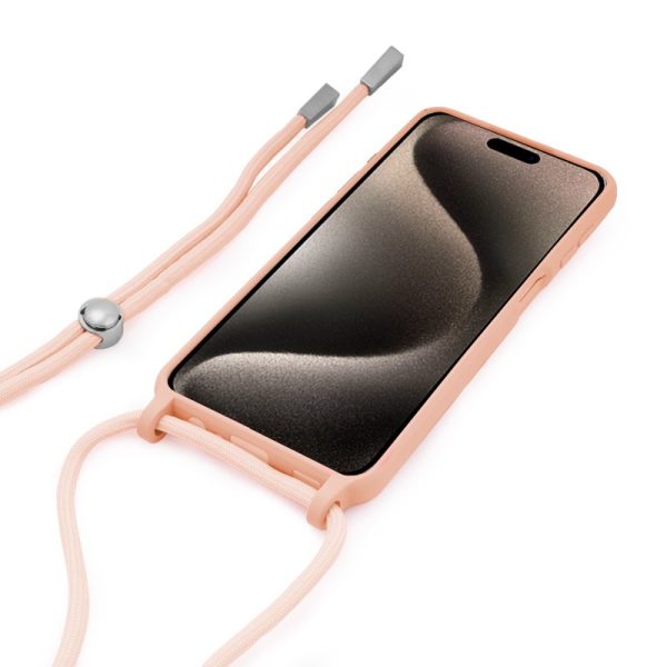 Carcasa COOL para iPhone 15 Pro Max Cordón Liso Rosa - Image 2