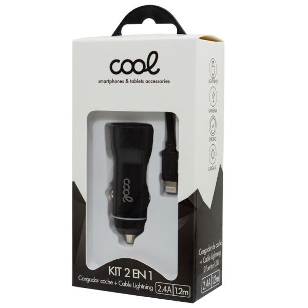 Cargador Coche iPhone / iPad Conexión Lightning (2 x USB) COOL - Image 3