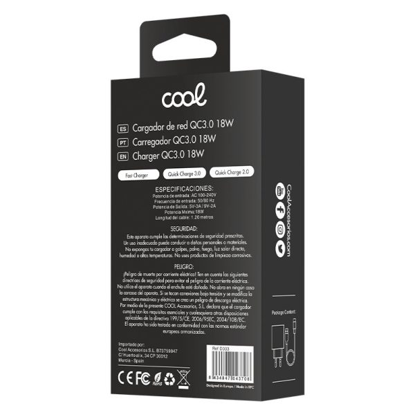 Cargador Red Conector Tipo-C Universal 3Amp (Carga Rápida) COOL Kit 2 en 1 Negro - Image 6