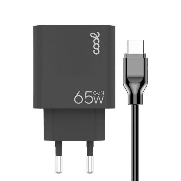 Cargador Red Universal Ultra Fast PD Tipo-C + USB COOL (65W + Cable Tipo-C) GaN Negro - Image 3