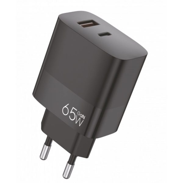 Cargador Red Universal Ultra Fast PD Tipo-C + USB COOL (65W + Cable Tipo-C) GaN Negro - Image 4