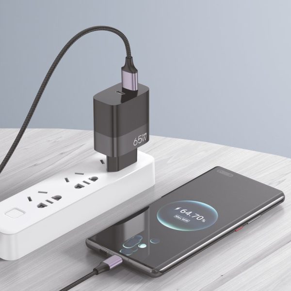 Cargador Red Universal Ultra Fast PD Tipo-C + USB COOL (65W + Cable Tipo-C) GaN Negro - Image 5