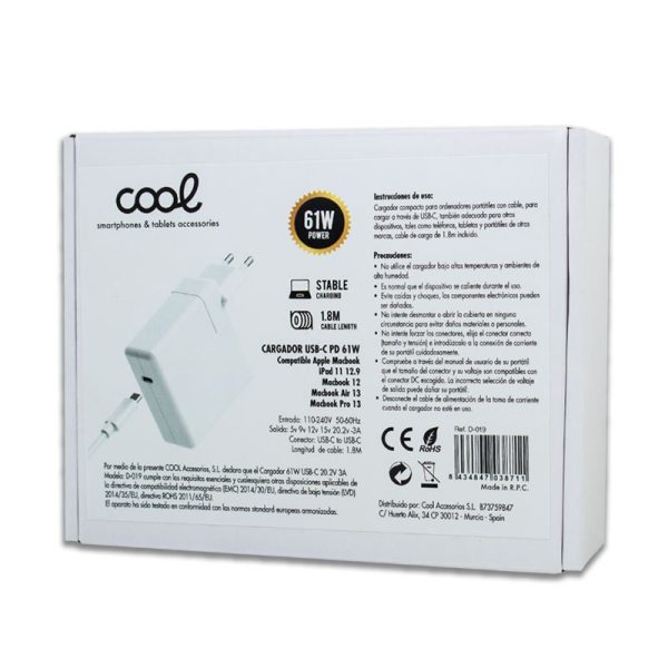 Cargador Universal Red COOL Para Apple MacBook 12 / Air 13 / Pro 13 / iPad 12.9 (67w USB-C) - Image 4
