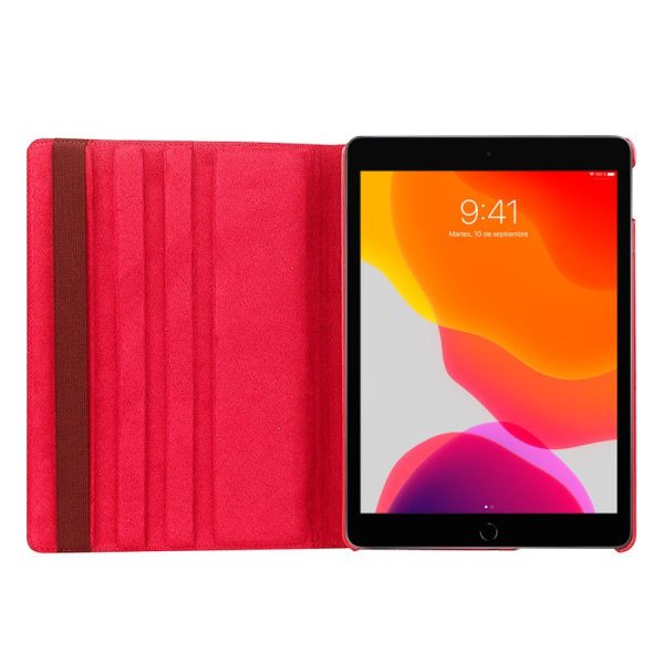 Funda COOL para iPad (2019 / 2020 / 2021) 10,2 pulg Giratoria Polipiel Rojo - Image 3