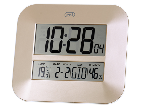 RELOJ DE PARED DIGITAL CON PANTALLA GRANDE 27 CM TREVI OM 3520 D BRONCE