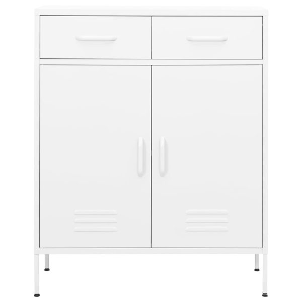 Armário de arrumação aço 80x35x101,5 cm branco - Image 2