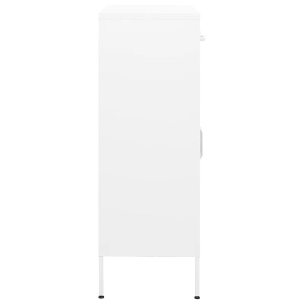 Armário de arrumação aço 80x35x101,5 cm branco - Image 3