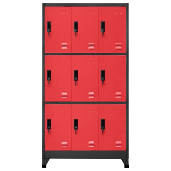 Cacifo aço 90x45x180 cm antracite e vermelho - Image 2