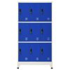 Cacifo aço 90x45x180 cm cinzento e azul - Image 2