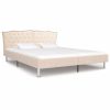 Cama com colchão espuma de memória 180x200 cm tecido bege - Image 3