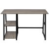 Mesa com 2 prateleiras cinzento e carvalho - Image 2