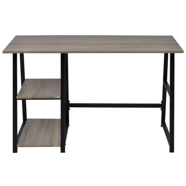 Mesa com 2 prateleiras cinzento e carvalho - Image 2