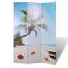 vidaXL Biombo dobrável com estampa de praia 120x170 cm