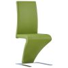 Cadeiras de jantar ziguezague 2 pcs couro artificial verde - Image 2