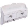 Cabide de parede 50x10x34 cm madeira branco - Image 2