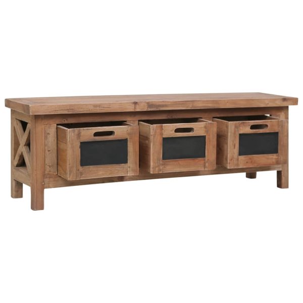 Móvel de TV com 3 gavetas 120x30x40 cm madeira de mogno maciça - Image 2