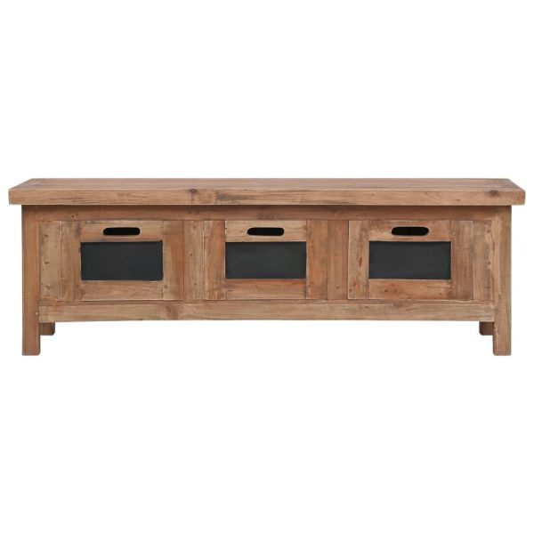 Móvel de TV com 3 gavetas 120x30x40 cm madeira de mogno maciça - Image 3