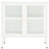 Aparador 70x35x70 cm vidro e aço branco - Image 2