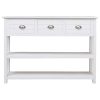 Aparador 108x30x76 cm madeira paulownia maciça branco - Image 2