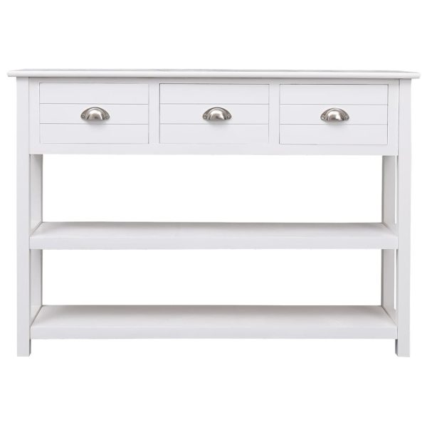 Aparador 108x30x76 cm madeira paulownia maciça branco - Image 2