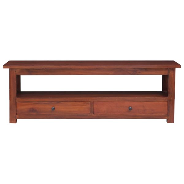 Móvel de TV 115x30x40 cm madeira de mogno maciça castanho - Image 2