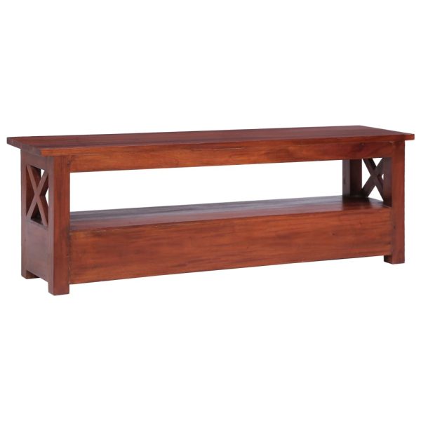 Móvel de TV 115x30x40 cm madeira de mogno maciça castanho - Image 3