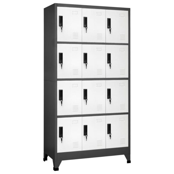 Cacifo aço 90x45x180 cm antracite e branco