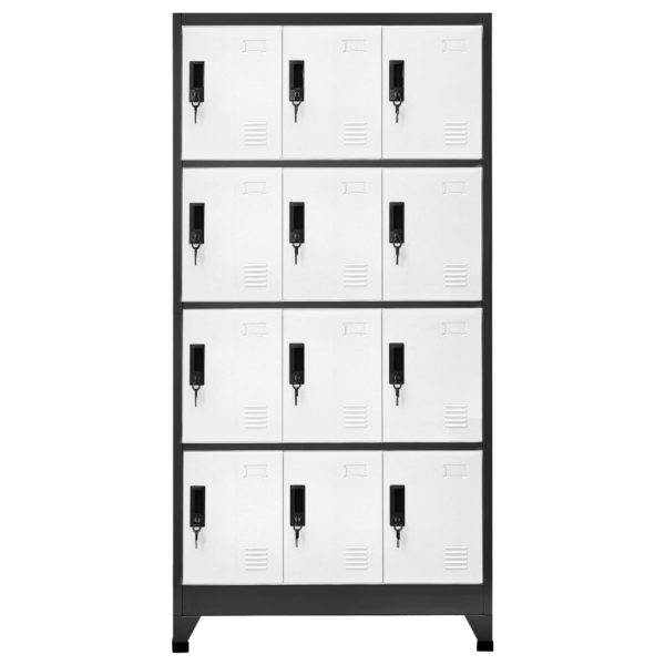 Cacifo aço 90x45x180 cm antracite e branco - Image 2