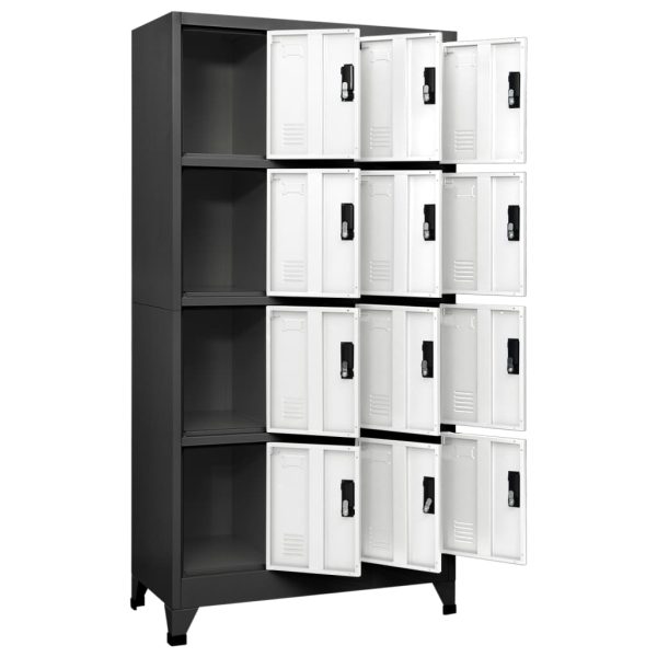 Cacifo aço 90x45x180 cm antracite e branco - Image 3