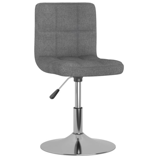 Cadeiras de jantar giratórias 4 pcs tecido cinzento-claro - Image 2