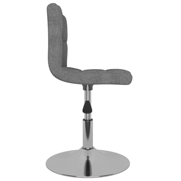 Cadeiras de jantar giratórias 4 pcs tecido cinzento-claro - Image 3